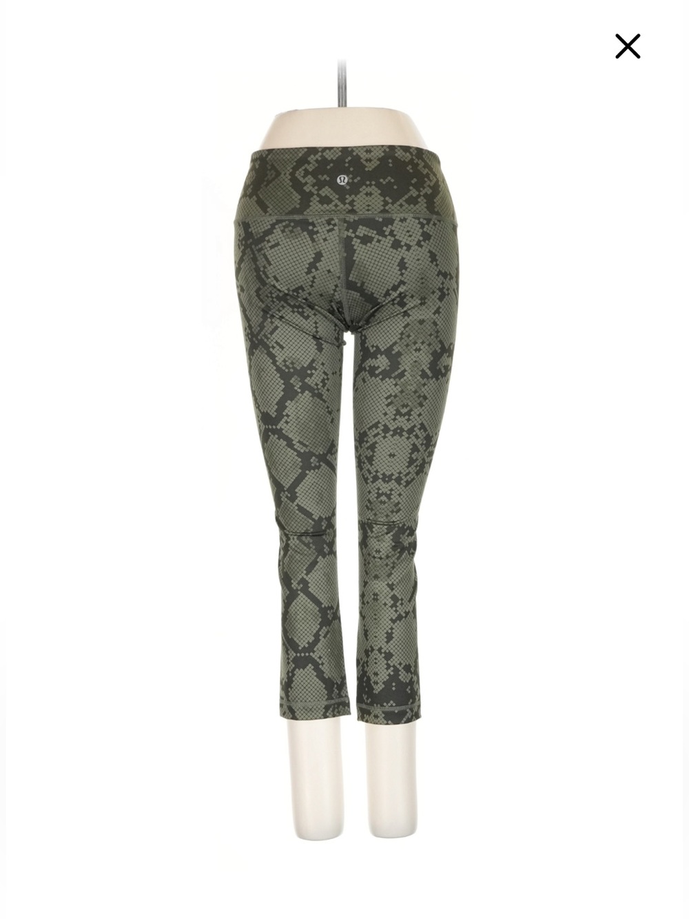 lululemon athletica Green Snake-Print High-Rise Cropped Legging